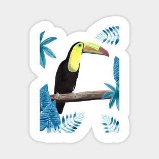 Toucan with tropical leaves Magnet