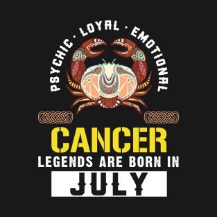 Zodiac Cancer: Born In July T-Shirt