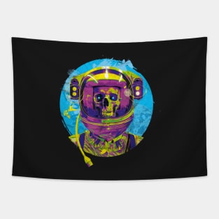 Grinning Astronaut Skull Tapestry