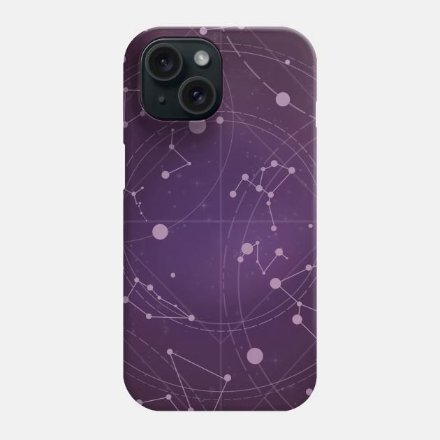 Fake Constellations-Purple Phone Case by kwardart