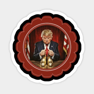 TRUMP,golden shoes Magnet