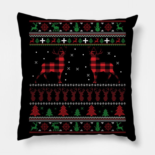 Lumberjack Ugly Christmas  Funny Christmas Gift For Lumberjack Pillow by kalponik