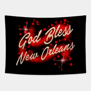 God Bless New Orleans Red Version Tapestry