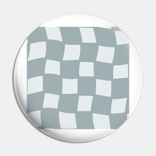 Abstract Checker Board - muted teal blue Pin