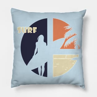 Ready to Surf Silhouette Pillow