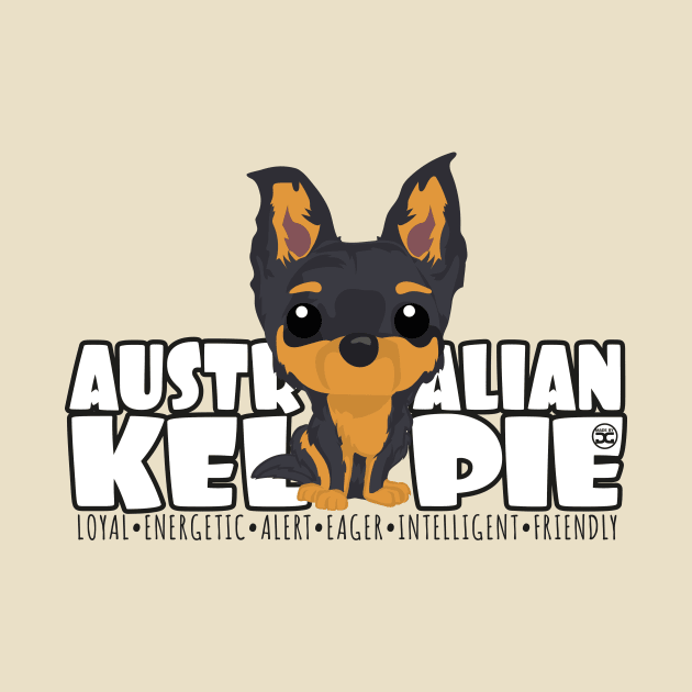 Kelpie (Black & Tan) - DGBigHead by DoggyGraphics