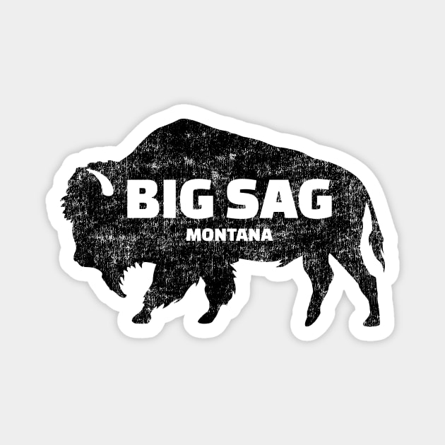 Big Sag, MT - Buffalo (Distressed) Magnet by Where?!? Apparel