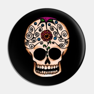 Marigold Sugar Skull Pin