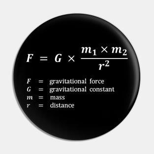 Formula, gravitational force, white Pin