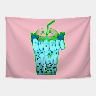 Blue bubble tea Tapestry