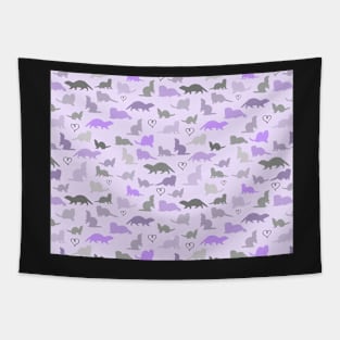 Fun Purple Ferrets Pattern Tapestry