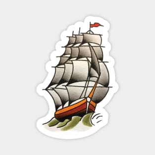 Classic Ship Tattoo Design Magnet