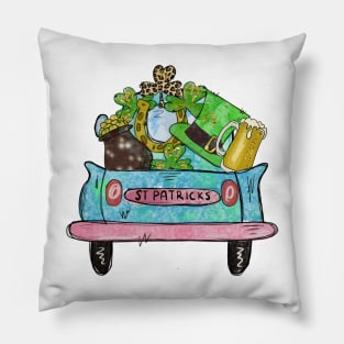 St Patrick's Day Truck Pillow