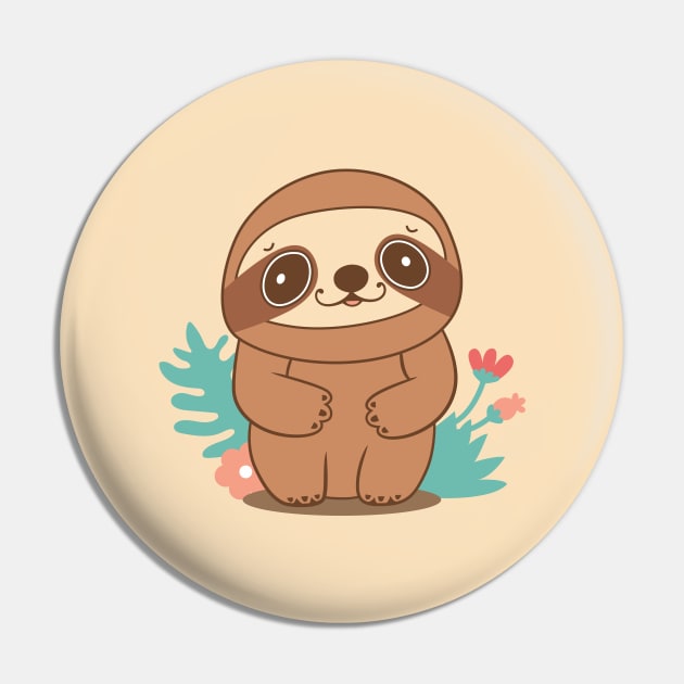 Cute Sloth Pin by JS Arts