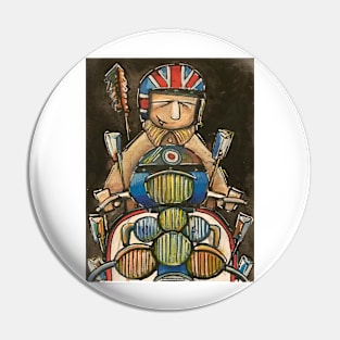Retro Scooter, Classic Scooter, Scooterist, Scootering, Scooter Rider, Mod Art Pin