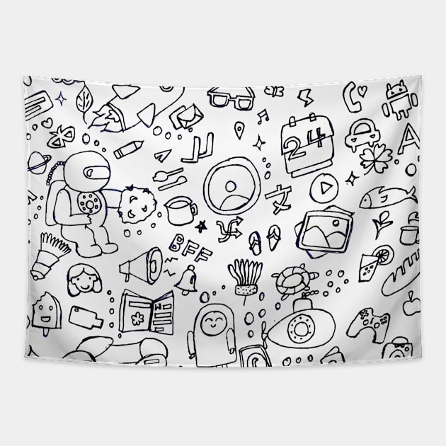 Doodle art Tapestry by TeeTrendz