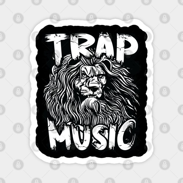 Trap Music Lion Graphic Rap Hip Hop Techno R&B Magnet by Graphic Duster