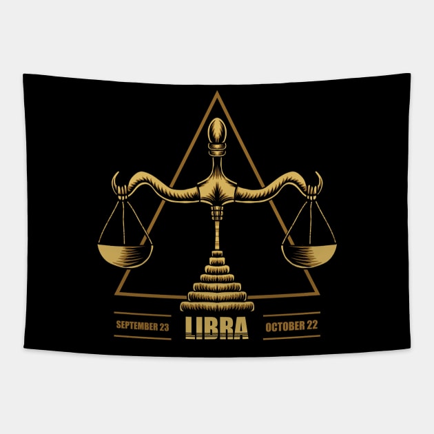 Libra Zodiac Symbol Tapestry by Utopia Shop