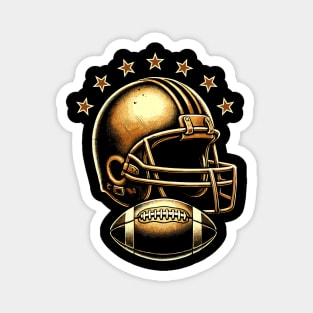 Retro Golden Football Helmet Magnet