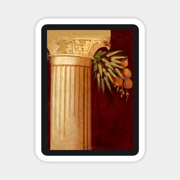 Roman column fresco with wheat and fruit Magnet by WillowNox7