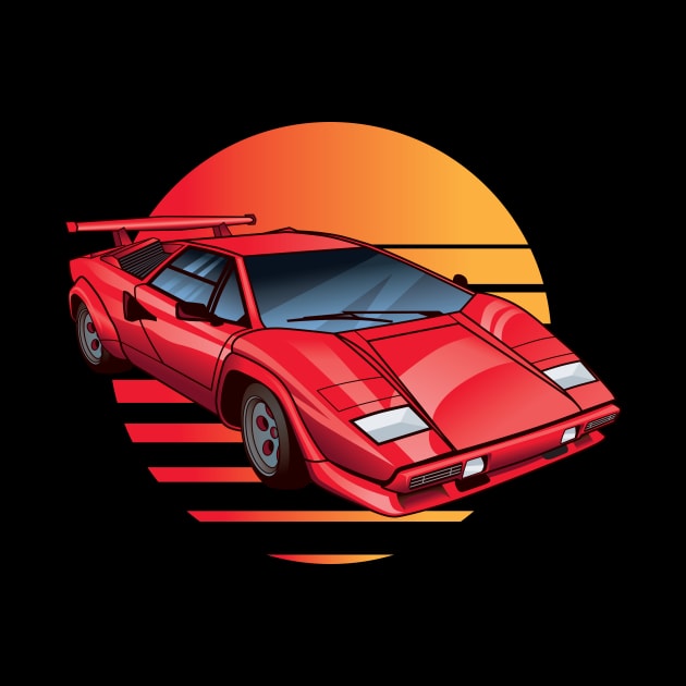 Red Lamborghini Countach by MiTs