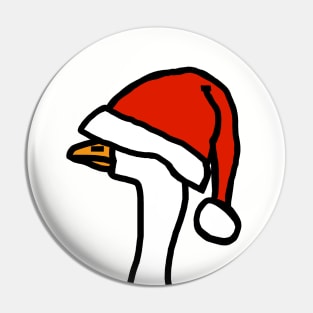 Portrait of a Gaming Goose Wearing Stolen Christmas Santa Hat Pin