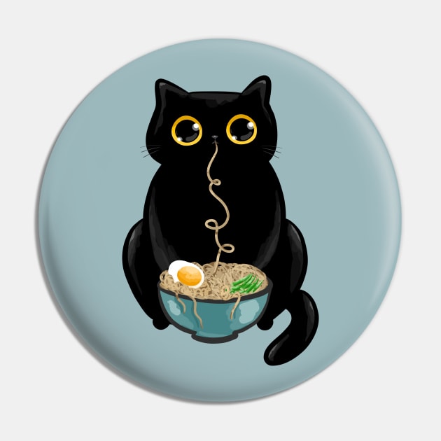 Ramen Cat Pin by KilkennyCat Art