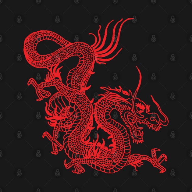 Red Chinese Dragon by EddieBalevo