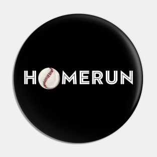 Homerun White Letters Pin