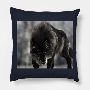 Black Wolf Pillow