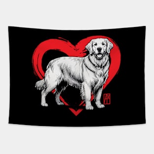 I Love My Golden Retriever - I Love my dog - Hunting dog Tapestry