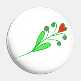 Flower with a heart-shaped bud. Interesting design, modern, interesting drawing. Hobby and interest. Concept and idea. Pin