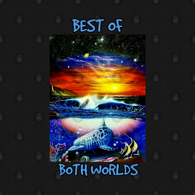 Discover Dolphin seascape Hawaii three worlds space - Dolphin Hawaii Seascape Space - T-Shirt