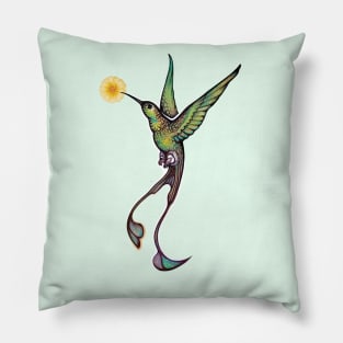 Green Hummingbird Pillow