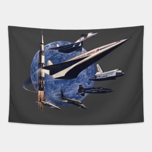 USA air force and spaceships Tapestry