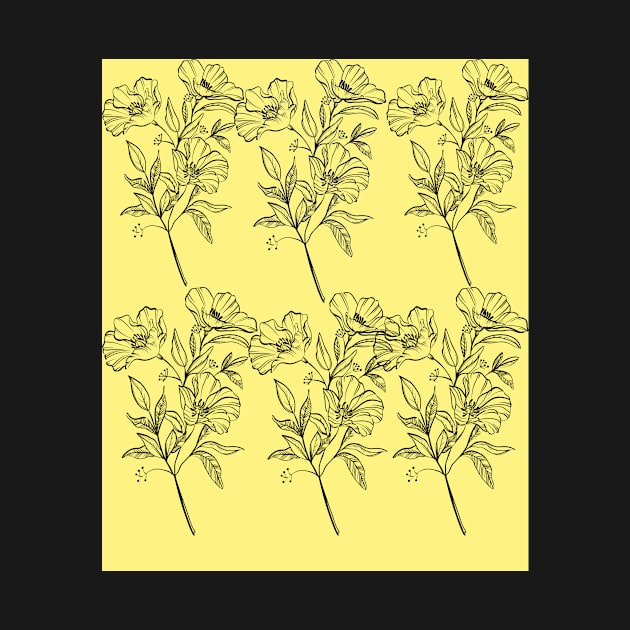 line detail yellow flowers by brahimovic99