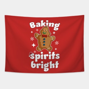 Baking Spirits Bright Christmas Funny Baker Pajama Family Tapestry