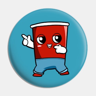 Red Plastic Party Cup Pin