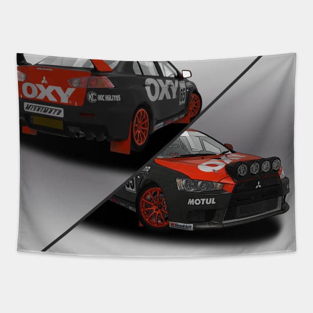 Mitsubishi evo X 00 R4 Tapestry by PjesusArt