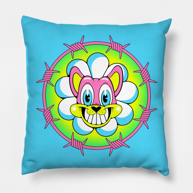 Acid Cat Pillow by ovcharka