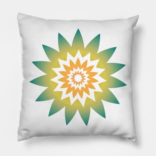 Blue and yellow gradient floral design Pillow