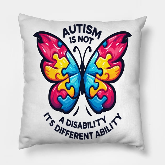 Autism's Colorful Wings: Mind Body Balance Pillow by maknatess