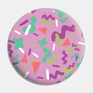 Pop Geo Memphis Fat Crosses Confetti Pattern Pin