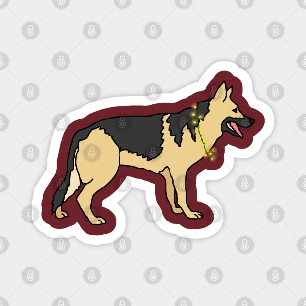 Festive German Shepherd Magnet by Art by Lex