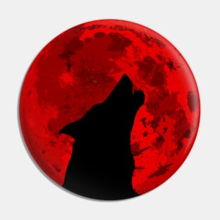 Blood Moon Wolf Pin