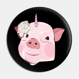 Pighorn Shirt Pig Unicorn Pin