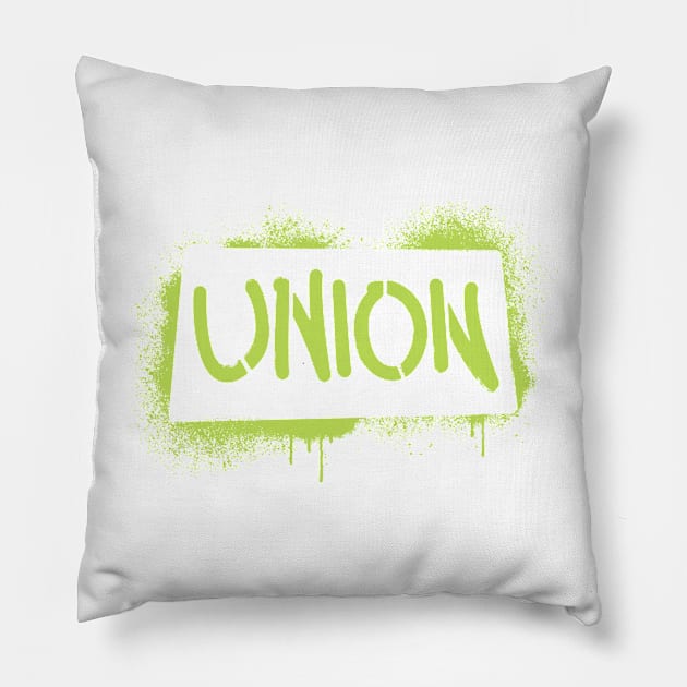 union stencil - green Pillow by BrownWoodRobot