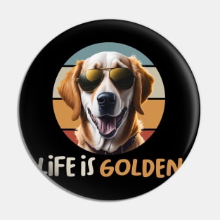 Life is golden retro Pin