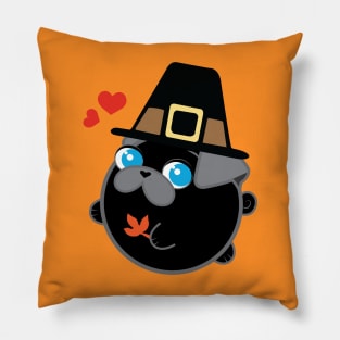 Poopy the Pug Puppy - Thanksgiving Pillow