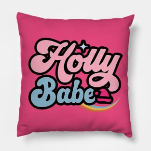 Holly Babe Christmas Vintage Retro Pillow